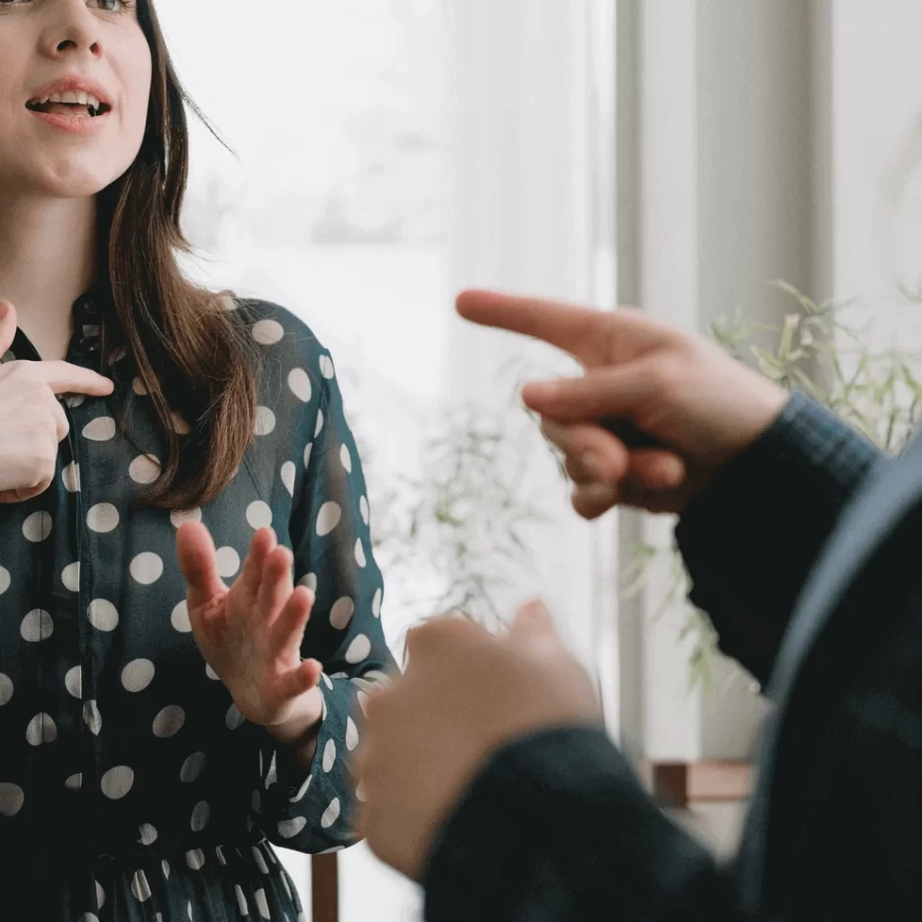 girl discussing with someone