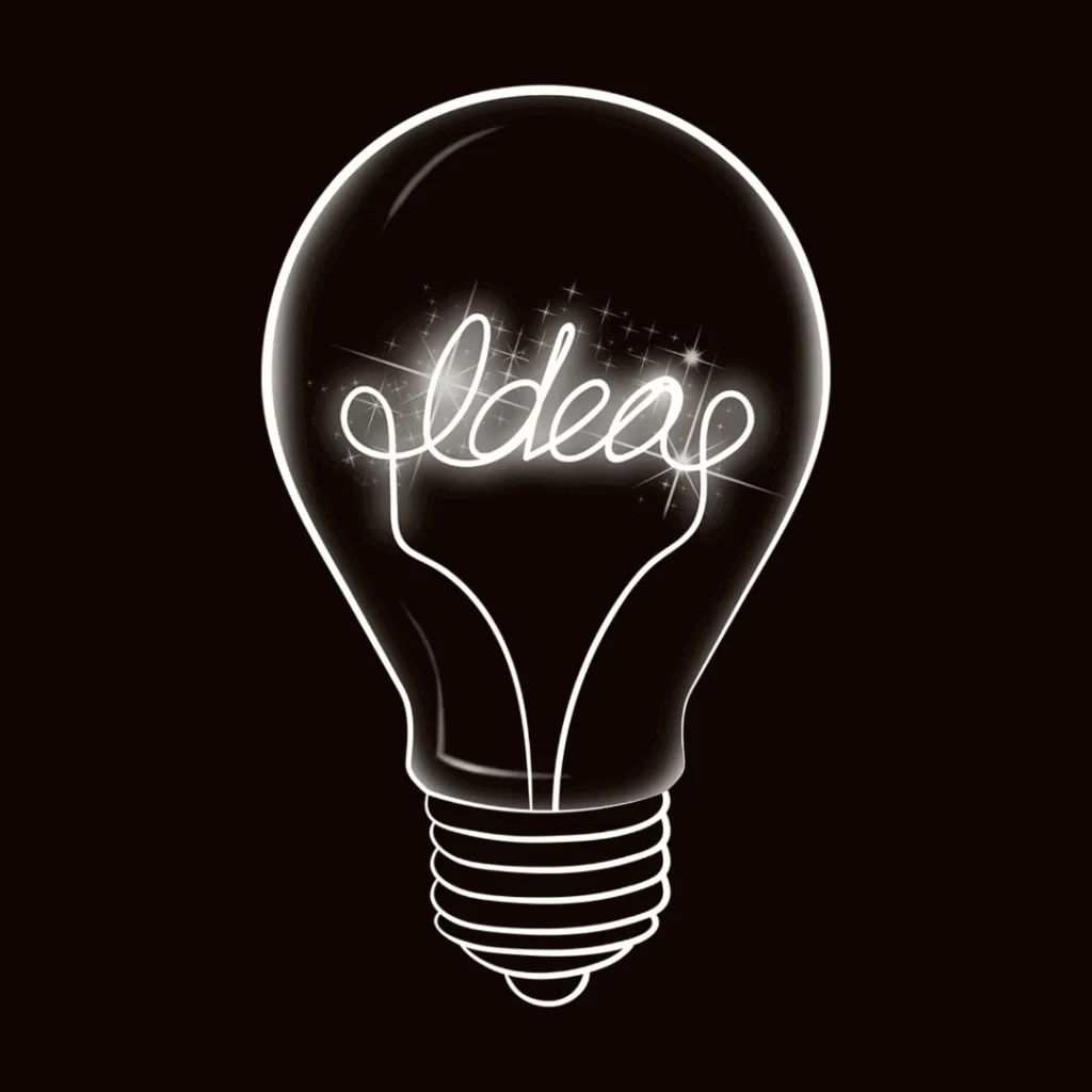 ideas written filament of a bulb
